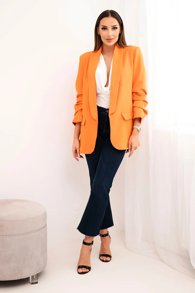 Elegantiškas oranžinis švarkas
